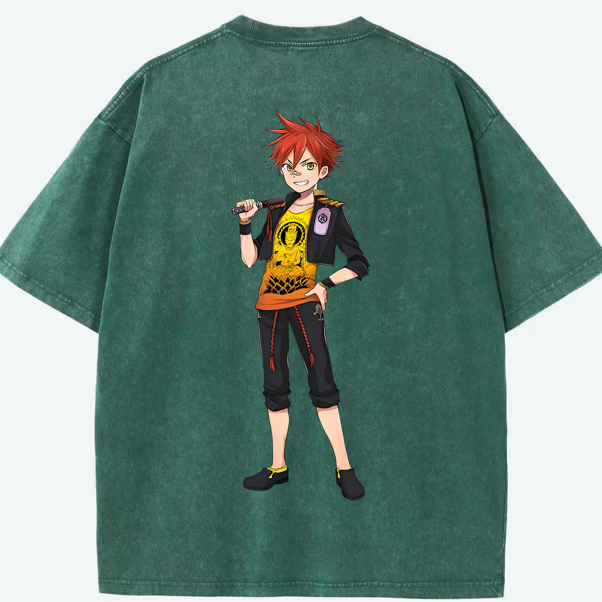 （画像用） 刀剣乱舞 Touken Ranbu 綿100% ヴィンテージ風 半袖Tシャツ（背面プリント）